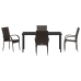 Set de comedor de jardín de 5 piezas Marrón Poliratán