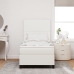 Cama con somier y colchón LED crema 90x200 cm tela de corduroy