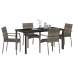 Conjunto de Comedor de Jardín  de 5 Piezas con Cojines en Gris Poliratán