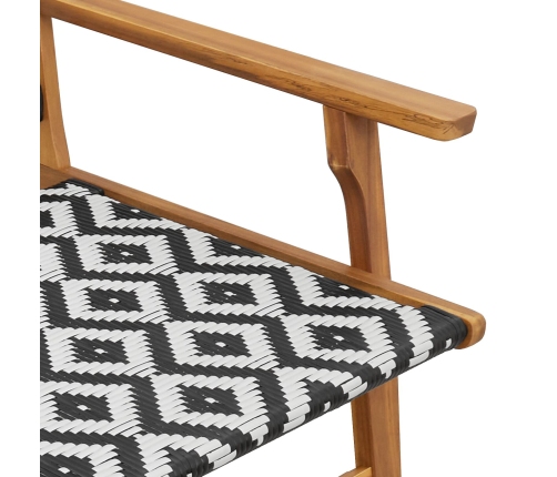 Banco de Jardín  Negro y Blanco 122x76x73.5 cm Madera Maciza de Acacia