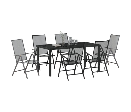 Conjunto de Comedor Jardín  de 7 piezas Antracita