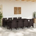 Conjunto de Comedor de Jardín de 9 Piezas Marrón de Poliratán
