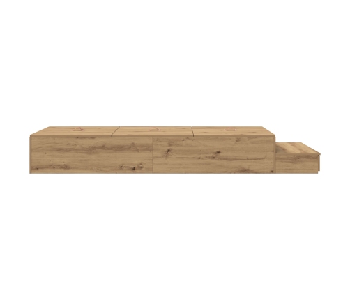 Cama de Almacenamiento  Roble Artesanal Madera Elaborada