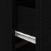 Cabinet de Noche  con LED Montado en la Pared Roble Negro 50x39x41 cm