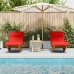 Tumbona Set de 2 Rojo Madera y Tela Estándar Plegable