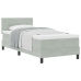 Cama Box Spring  con colchón gris claro de terciopelo para una plaza