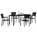 Conjunto de Comedor de Jardín de 5 Piezas Negro HDPE