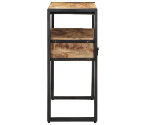 Mesas Auxiliares  Negras 90x33x75 cm de Madera Maciza de Mango y Metal