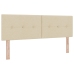Cama con Box Spring y Colchón Crema 160x200 cm Tela