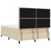 Cama con base de resortes  con colchón beige 140x200 cm tela