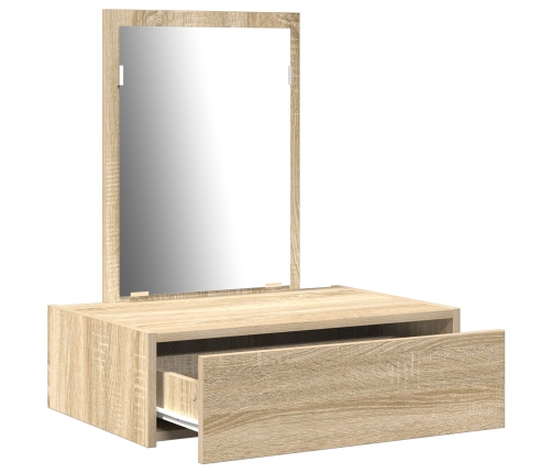 Mesa de tocador colgante de roble Sonoma 60x40x70 cm