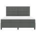 Cama de Caja de Resortes  Gris Oscuro Super King Tela