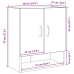 Armario de pared  Negro Roble 60x30x70 cm de madera