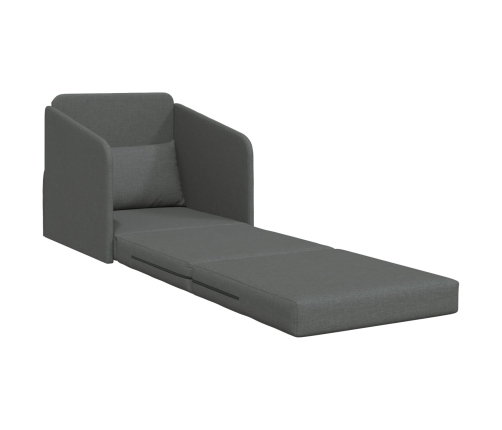 Sofá Cama de Piso  2-en-1 Gris Oscuro 65x80x83 cm Tela