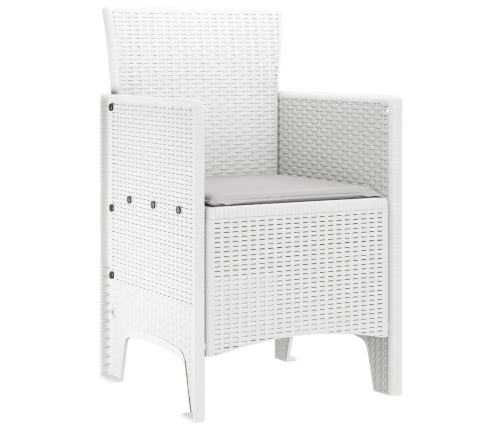 Silla de Jardín  Juego de 2 Blanco, Gris Claro Plástico, Tela