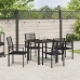 Juego de Comedor de Jardín de 5 piezas Negro Ratan de PVC