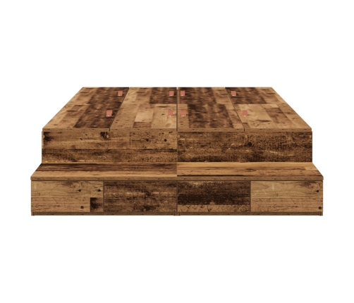 Cama con almacenamiento  Madera antigua Madera maciza 120 x 190 cm