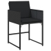 Conjunto de Comedor de Jardín de 9 Piezas con Cojines de Rattan Polímero Negro