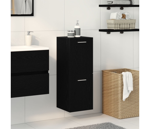 Armario de pared para baño  Negro Roble 30x30x80 cm Madera Fabricada