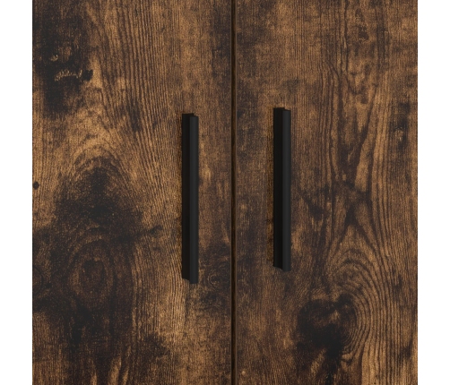 Marco de Cama con Almacenamiento Roble Ahumado Madera Elaborada