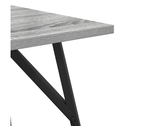 Mesa Auxiliar  2 pcs Gris Sonoma de Madera y Metal
