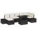 Set de Sofás de Jardín de 8 Piezas con Cojines Ratán Polivalente Negro