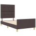 Estructura de cama  marrón oscuro 90x190 cm Tela