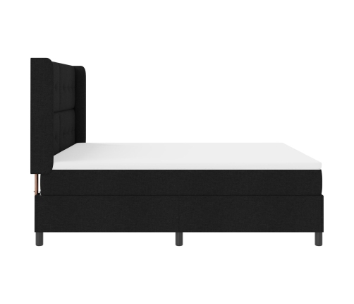 Cama con somier y colchón  Negro 180x200 cm Tela