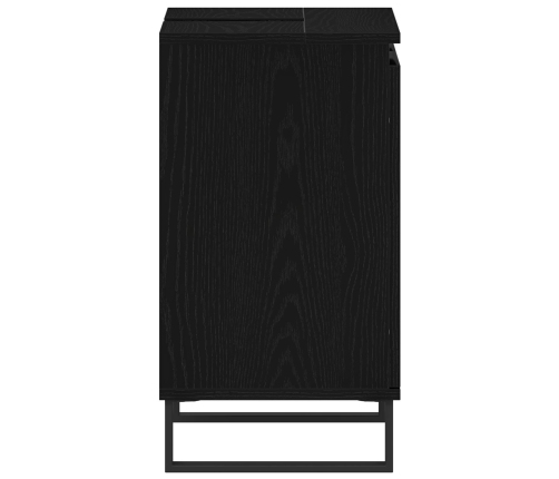Armario de lavabo  Negro Roble 58x33x60 cm Madera elaborada
