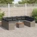 Conjunto de Sofás de Jardín de 10 Piezas con Cojines Gris Polirratán Acacia