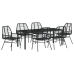 Juego de Comedor de Jardín  de 7 Piezas Poliratán Negro