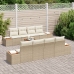 Juego de Sofás de Jardín de 9 Piezas con Cojines Beige Poliratán Acacia