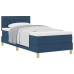 Cama con Base con Colchón Azul 90x200 cm Tela