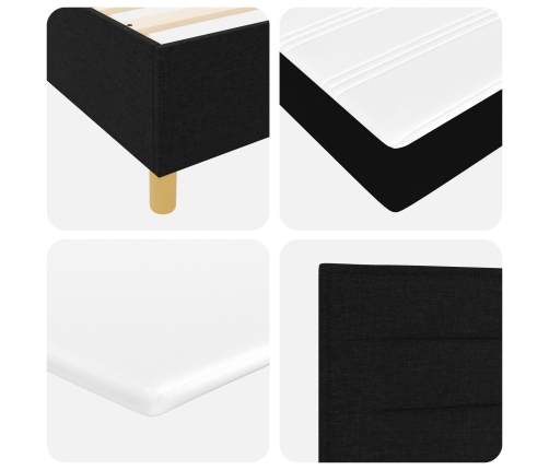 Cama Box Spring  con Colchón y Banco Negro 120x200 cm Tela