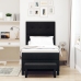 Cama con somier  con colchón y banco negro 90x200 cm tela