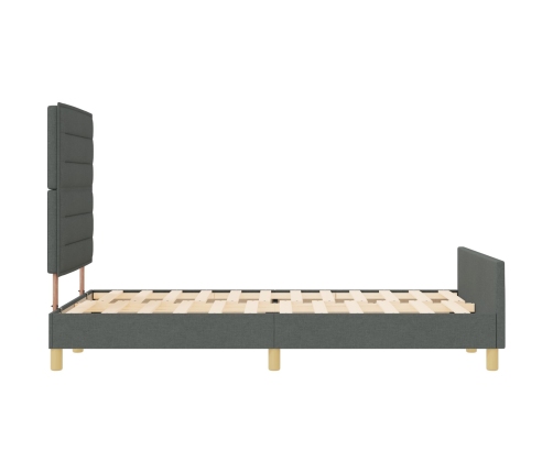Estructura de Cama de Tela Gris Oscuro 140x200 cm