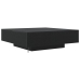 Mesa de café  con luces LED Madera de roble negra 100x100x31 cm