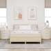 Cama con Box Spring  y Colchón Crema 140x200 cm Tela