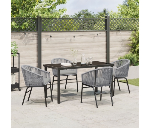 Conjunto de comedor de jardín de 5 piezas  Gris Poliratán