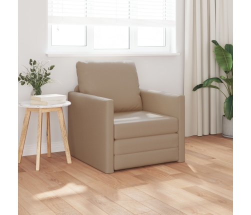 Sofá cama  2 en 1 Cappuccino 74x77x81 cm de cuero sintético