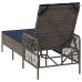 Tumbona de Sol Gris PE Rattan 157 x 55 x 92 cm Plegable
