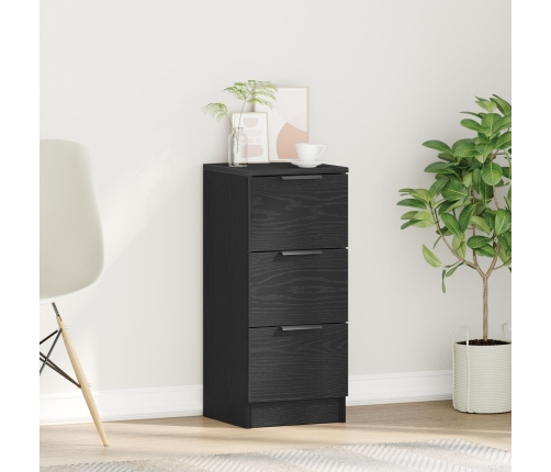 Armario Lateral de Roble Negro 30x30x70 cm Hecho de Madera Ingeniería