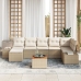 Juego de Sofá de Jardín  8 Piezas Beige y Crema Poliratán Grande