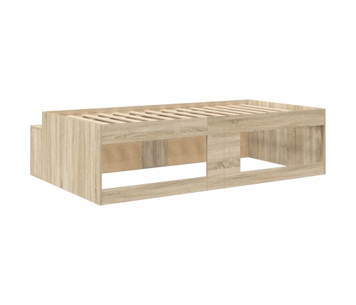 Cama con almacenamiento  Roble Sonoma 100x200 cm