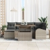 Conjunto de Sofás de Jardín 7 Piezas Gris Ratán Sofá de Jardín