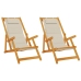 Sillas de playa plegables  2 pcs Taupe de Madera de Acacia y Textilene