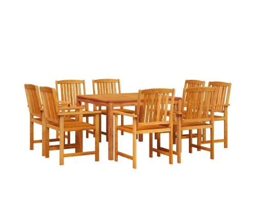Conjunto de Comedor para Jardín de 9 Piezas  en Madera Sólida de Acacia