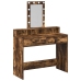 Mesa de tocador  con luces LED Roble ahumado 100x41x140 cm