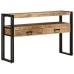 Mesas Auxiliares  Negras 120x33x75 cm de Madera Maciza de Mango y Metal