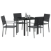 Conjunto de 3 Negro Ratán PE 54x62.5x89 cm Duradero